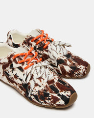 AZIEL Brown Cow Print Low-Top Lace-Up Women's Sneakers | Steve Madden online