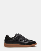 MOMENTUM Black Velcro Low-Top Women's Sneakers | Steve Madden US