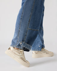 DODGE Perforated Champagne Multi Women's Low-Top Platform Sneaker | Steve Madden outlet