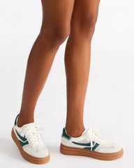 DODGE White/Green Low-Top Platform Women's Sneaker | Steve Madden US