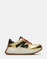 SUPERCAMPO Gold Multi Women's Platform Low-Top Sneaker | Steve Madden for Sale