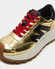 SUPERCAMPO Gold Multi Women's Platform Low-Top Sneaker | Steve Madden for Sale