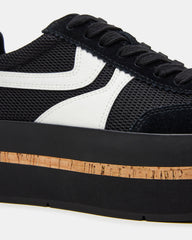 JUDGE Black Multi Platform Low-Top Lace-Up Women's Sneaker | Steve Madden outlet