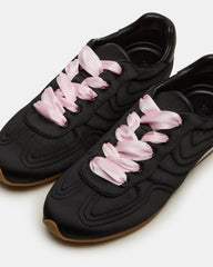 ABBI Black Satin Low-Top Lace-Up Women's Sneaker | Steve Madden near me