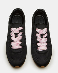 ABBI Black Satin Low-Top Lace-Up Women's Sneaker | Steve Madden near me