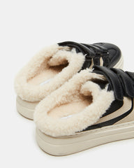 DASHER Black Low-Top Faux Fur Slip-On Sneaker | Women's Sneakers | Steve Madden US
