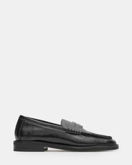 MADISON Black Leather Women's Penny Loafer | Steve Madden outlet