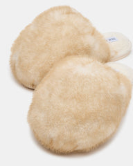 POOF Natural Slip-On Faux Fur Mule Women's Flat | Steve Madden discount