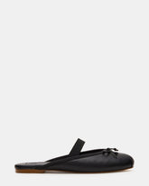 CUTESY Black Leather Slip-On Ballet Mule Women's Flat | Steve Madden online
