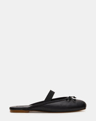 CUTESY Black Leather Slip-On Ballet Mule Women's Flat | Steve Madden online