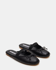 CUTESY Black Leather Slip-On Ballet Mule Women's Flat | Steve Madden online