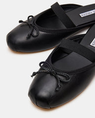 CUTESY Black Leather Slip-On Ballet Mule Women's Flat | Steve Madden online
