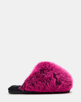 POOF Fushia Slip-On Faux Fur Mule Women's Flat | Steve Madden on Sale