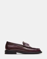 MADISON Burgundy Box Leather Women's Penny Loafer | Steve Madden near me
