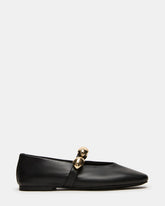 POPPIN Black Leather Mary Jane Ballet Women's Flat | Steve Madden discount