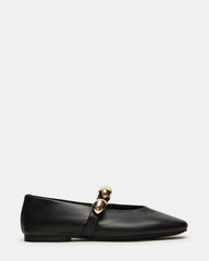 POPPIN Black Leather Mary Jane Ballet Women's Flat | Steve Madden discount