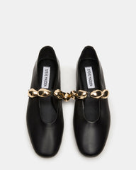 POPPIN Black Leather Mary Jane Ballet Women's Flat | Steve Madden discount