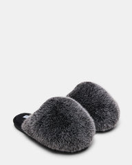 POOF GREY Slip-On Faux Fur Mule Women's Flat | Steve Madden online