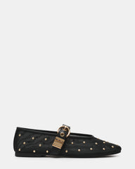 LUCIA Stud Black Multi Mesh Mary Jane Ballet Women's Flat | Steve Madden for Sale