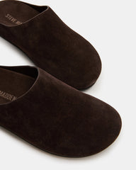 FERN Brown Suede Mule Slip-On Round-Toe Women's Flat | Steve Madden on Sale