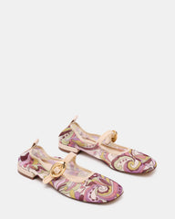 DAFFIA Purple Multi Mary Jane Gold-Detail Buckle Ballet Women's Flat | Steve Madden online