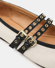 LYDIA Cap Bone Black Mary Jane Ballet Women's Flat | Steve Madden US