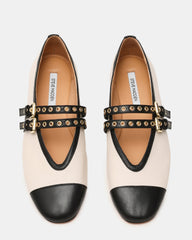 LYDIA Cap Bone Black Mary Jane Ballet Women's Flat | Steve Madden US