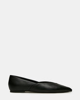 TOVI Black Leather Pointed-Toe Ballet Women's Flat | Steve Madden outlet