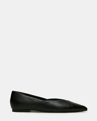 TOVI Black Leather Pointed-Toe Ballet Women's Flat | Steve Madden outlet