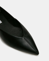TOVI Black Leather Pointed-Toe Ballet Women's Flat | Steve Madden outlet