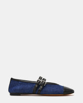 LYDIA Cap Black Denim Mary Jane Ballet Women's Flat | Steve Madden online