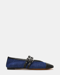 LYDIA Cap Black Denim Mary Jane Ballet Women's Flat | Steve Madden online