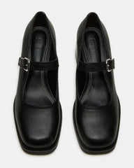 LISBON Black Leather Square-Toe Mary Jane Women's Loafer | Steve Madden near me