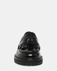 MINKA Black Leather Women's Platform Lug Sole Loafer | Steve Madden for Sale