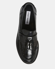 MINKA Black Leather Women's Platform Lug Sole Loafer | Steve Madden for Sale