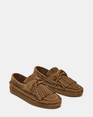 SAMUAL Chestnut Suede Fringe Boat Women's Loafer | Steve Madden near me