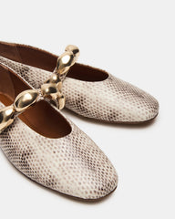 POPPIN Natural Snake Mary Jane Ballet Women's Flat | Steve Madden online
