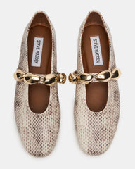 POPPIN Natural Snake Mary Jane Ballet Women's Flat | Steve Madden online