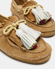 ABNER Chestnut Suede Flat Boat Women's Loafer | Steve Madden US
