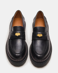 RAFTUS Black Leather Platform Lug Women's Loafer | Steve Madden discount