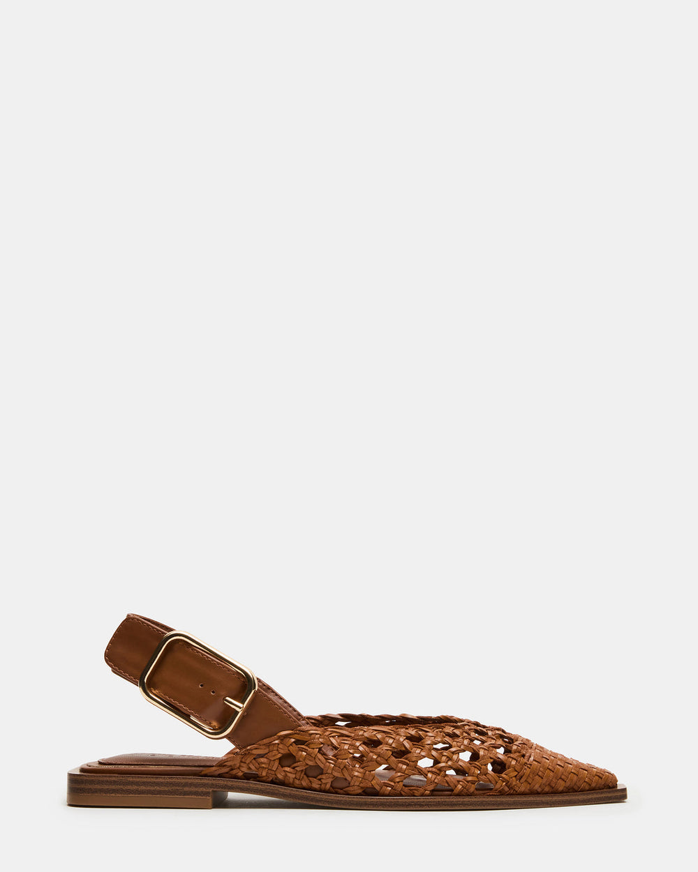 SHAY Woven Cognac Pointed-Toe Slingback Ballet Women's Flat | Steve Madden US
