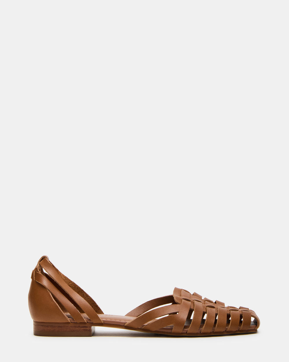 MEDLIN Tan Leather Square-Toe Fisherman Women's Flat | Steve Madden Sale
