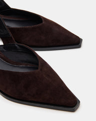 SHAY Brown Suede Pointed-Toe Slingback Ballet Women's Flat | Steve Madden discount