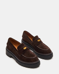 RAFTUS Brown Suede Platform Lug Women's Loafer | Steve Madden outlet