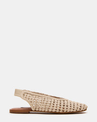 RUMI Bone Leather Woven Slingback Round-Toe Women's Flat | Steve Madden Sale