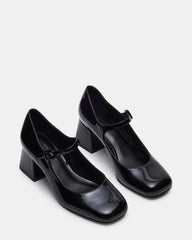DARCEY Black Patent Square-Toe Mary Jane Block Heel Women's Loafer | Steve Madden discount