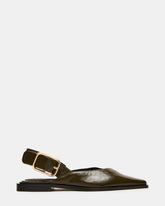 SHAY Olive Leather Pointed-Toe Slingback Ballet Women's Flat | Steve Madden US