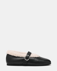 LODGE Black Leather Mary Jane Round-Toe Women's Flat | Steve Madden near me