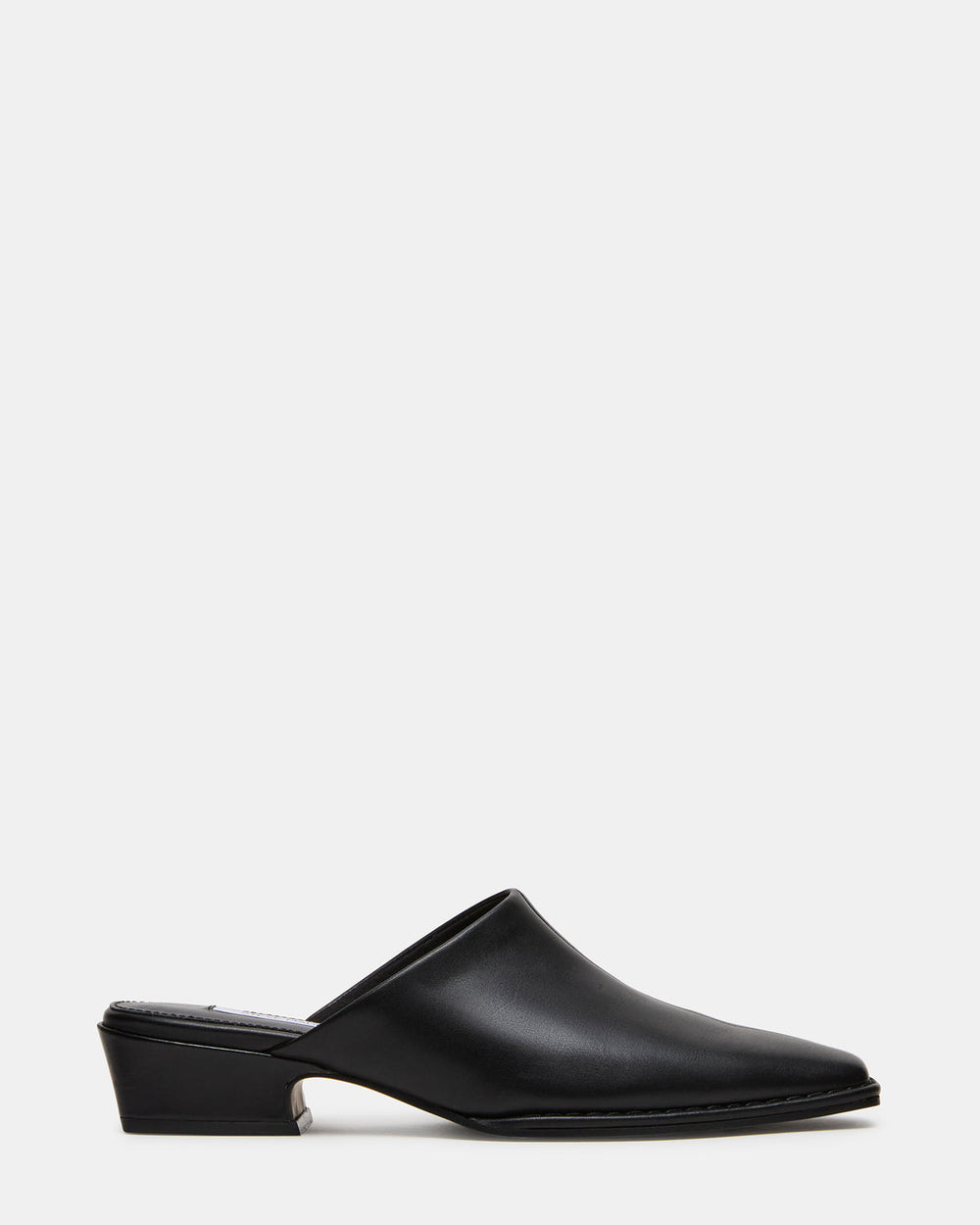DESSA Black Leather Square-Toe Mule Women's Flat | Steve Madden discount