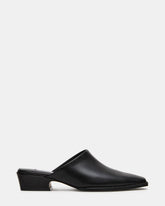 DESSA Black Leather Square-Toe Mule Women's Flat | Steve Madden discount